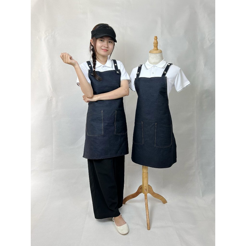 Tạp Dề Jean Đẹp Có Túi Tiện Dụng Phù Hợp Làm Bếp, Quán Ăn