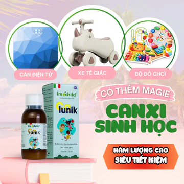IMOCHILD Canxi Sinh Học Cho Bé ,Canxi tăng chiều cao Imochild, Hỗ Trợ Phát Triển Chiều Cao Cho Bé - Lọ 125ml