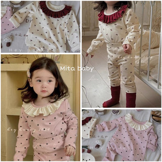 [Mới 6-20kg] Bộ homewear dài tay thu đông trẻ em - Bộ thu đông cho bé gái cổ bèo tiểu thư phong cách Hàn Quốc
