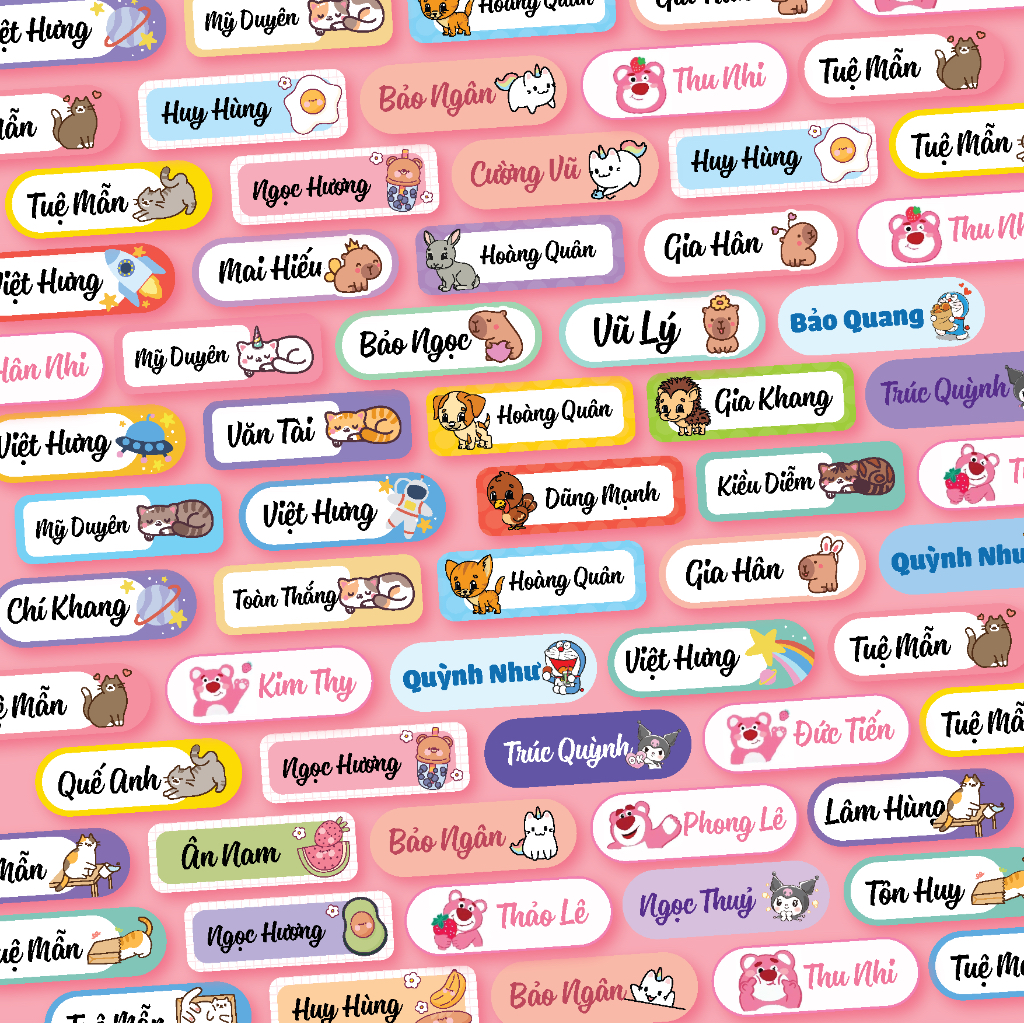 100 Stickers In Tên Bé Nhãn Tên Theo Yêu Cầu (3cm x 1cm) | Shopee Việt Nam