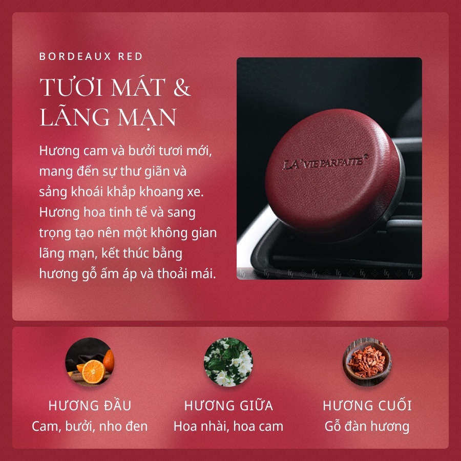 Sáp Thơm Ô Tô Hương Nước Hoa Pháp Cao Cấp Kẹp Cửa Gió Điều Hòa LA'VIE PARFAITE - Sang Trọng, Tinh Tế