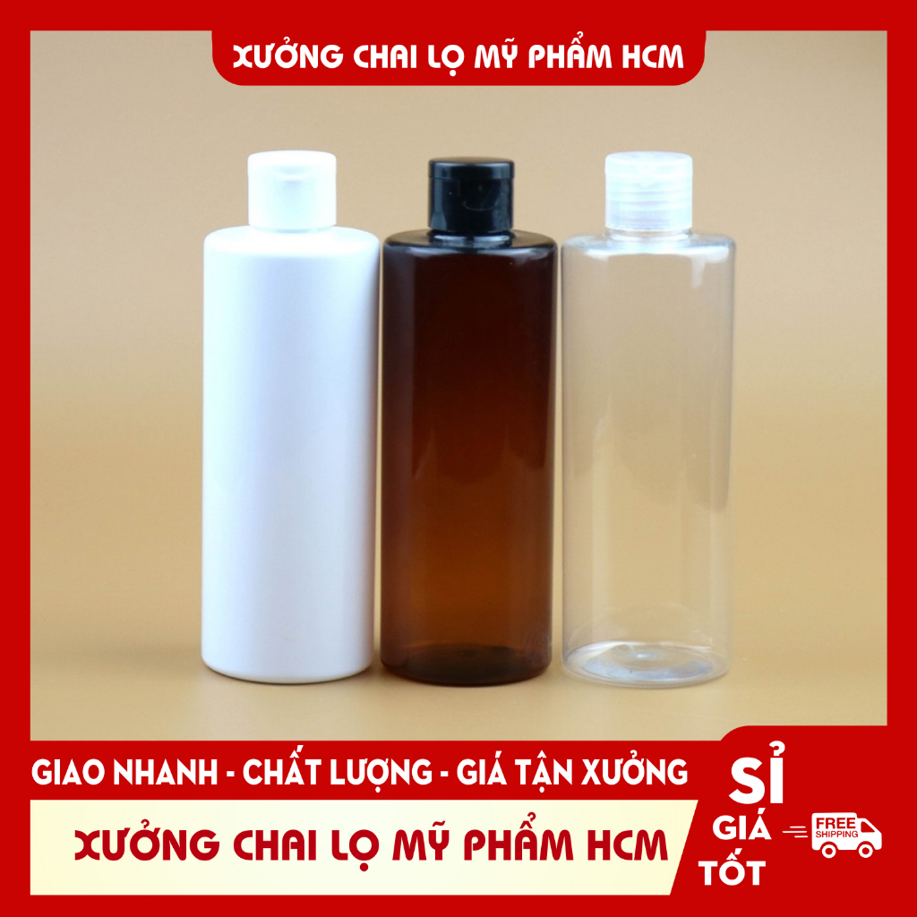 Chai Nhựa Pet Rỗng NẮP BẬC 300ML/500ML Vai Ngang Đựng Dầu Gội, Sửa Tắm ...