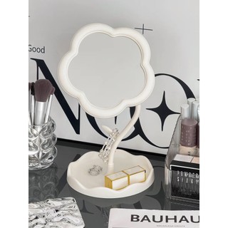 Gương trang điểm để bàn hình hoa Gương trang điểm dễ thương Xoay 360 độ Gương trang điểm HD có thể tháo rời