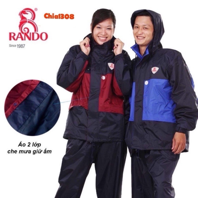 Áo mưa Rando 2 lớp chống thấm bền nhẹ