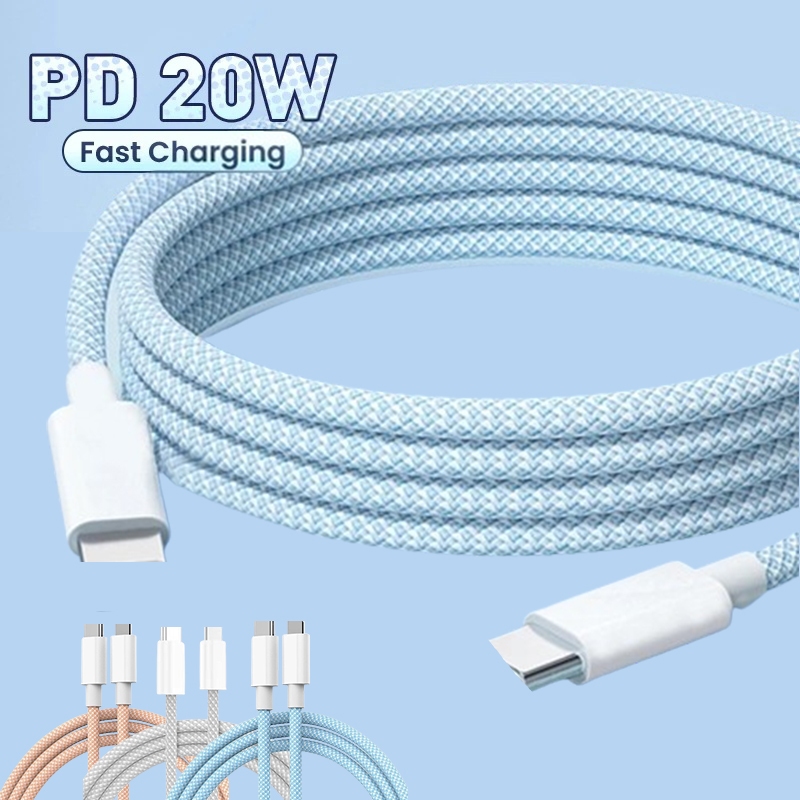 Bộ củ Dây Cáp Sạc Nhanh 20W Type-C cáp sạc bọc dù 1m Cho điện thoại 7plus x xsmax 11 12 13 14 15 pro max promax plus