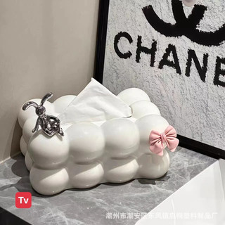 Hộp đựng khăn giấy hình đám mây sang trọng, Hộp giấy ăn kèm thỏ nơ decor căn nhà 🌸 tuyển sỉ🌸