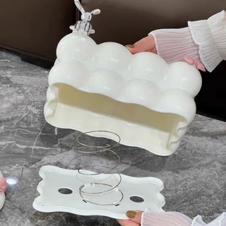 Hộp đựng khăn giấy hình đám mây sang trọng, Hộp giấy ăn kèm thỏ nơ decor căn nhà 🌸 tuyển sỉ🌸