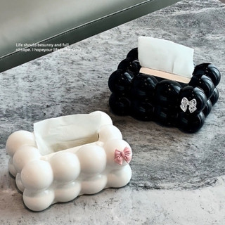 Hộp đựng khăn giấy hình đám mây sang trọng, Hộp giấy ăn kèm thỏ nơ decor căn nhà 🌸 tuyển sỉ🌸