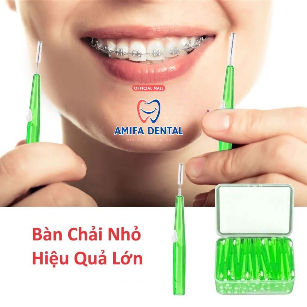 Set 5 Bàn Chải Kẽ Răng Dạng Bút, Bàn Chải Niềng Răng, Bàn Chải Chỉnh Nha, Bàn Chải Dạng Trượt Tiện Lợi