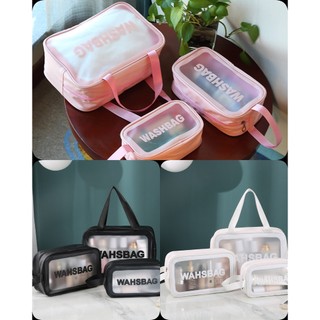 Set 3 Túi Đựng Mỹ Phẩm WASHBAG, Đồ Trang Điểm Du Lịch Chống Thấm Nước siêu sang