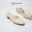 Giày Sục Nữ Mũi Vuông Màu Kem LUME 03, Da PU Cao Cấp, Đế Cao Su Non Chống Trơn Trượt, Đế Cao 3cm - 5cm (SỤC TVK)