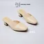 Giày Sục Nữ Mũi Vuông Màu Kem LUME 03, Da PU Cao Cấp, Đế Cao Su Non Chống Trơn Trượt, Đế Cao 3cm - 5cm (SỤC TVK)