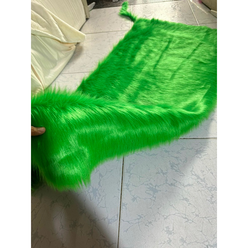 Thảm lông trải bàn trang điểm , thảm lông trải kệ tủ , thảm lông chụp hình màu xanh lá lông dài 5cm