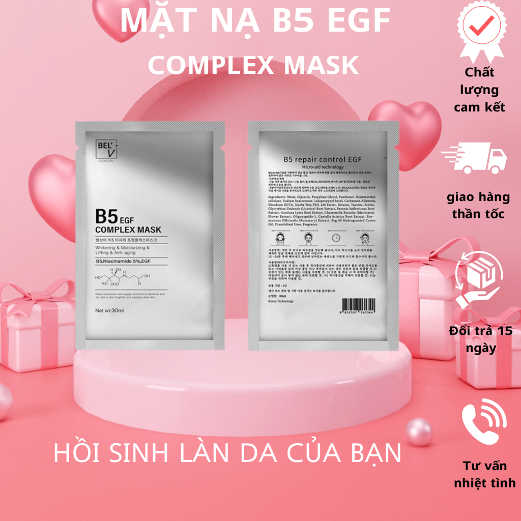 1 Miếng Mặt nạ B5 EGF COMPLEX MASK hàn quốc, chống lão hoá giảm kích ...