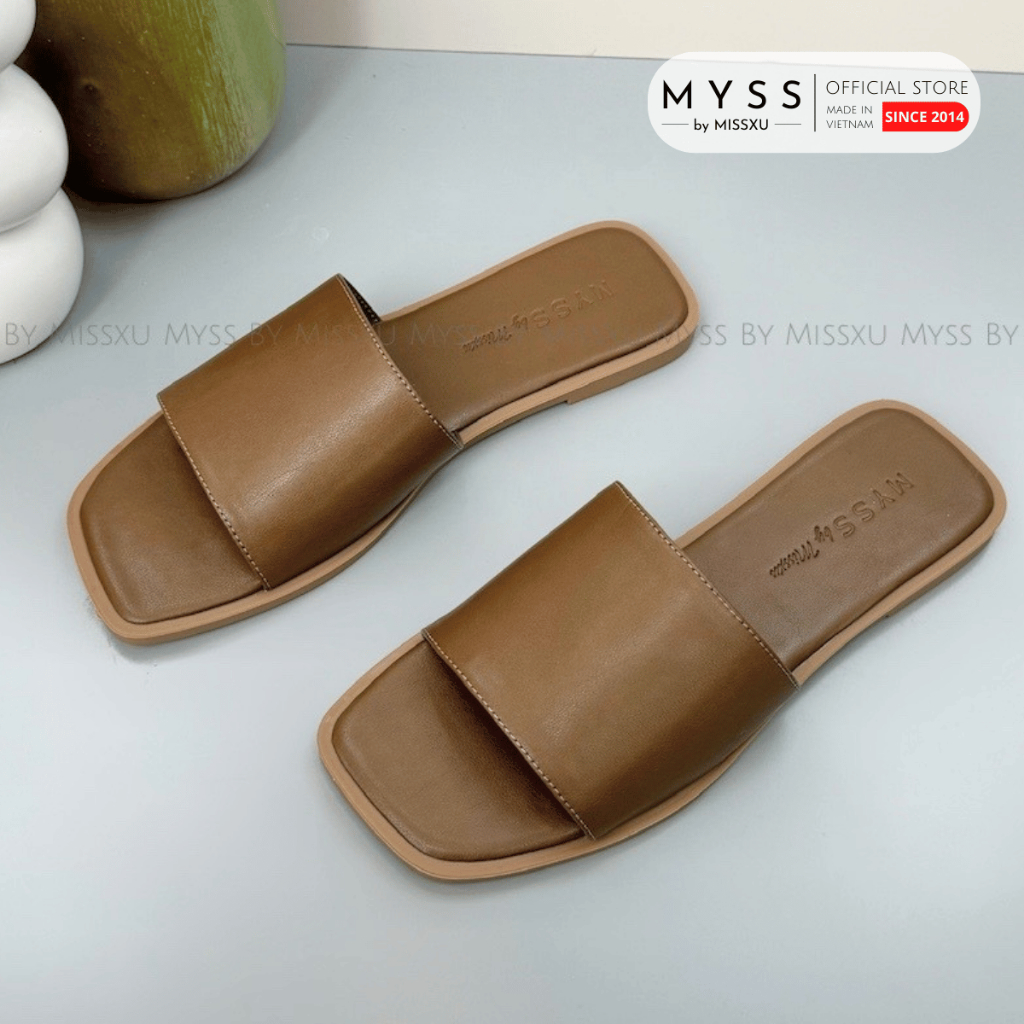 Dép nữ MYSS đế bệt quai ngang bản lớn thời trang - DE119