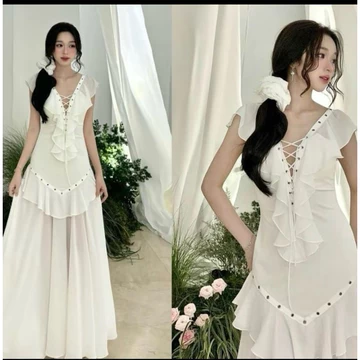 đầm thiết kế đầm trắng dự tiệc nữ . váy đi tiệc , đầm đi tiệc đầm nữ tiểu thư sang chảnh đầm trắng tiểu thư sang trọng .