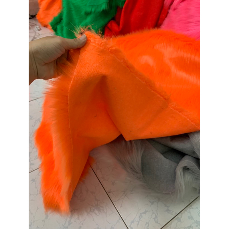 Thảm lông chụp ảnh lông dài cao cấp - Thảm lông màu cam lông dài 5cm