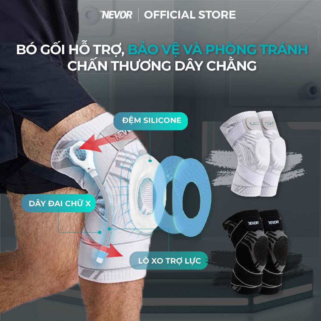 Bó Đầu Gối Thể Thao Nevor BDG13 Giúp Phòng Ngừa Chấn Thương Dây Chằng ...