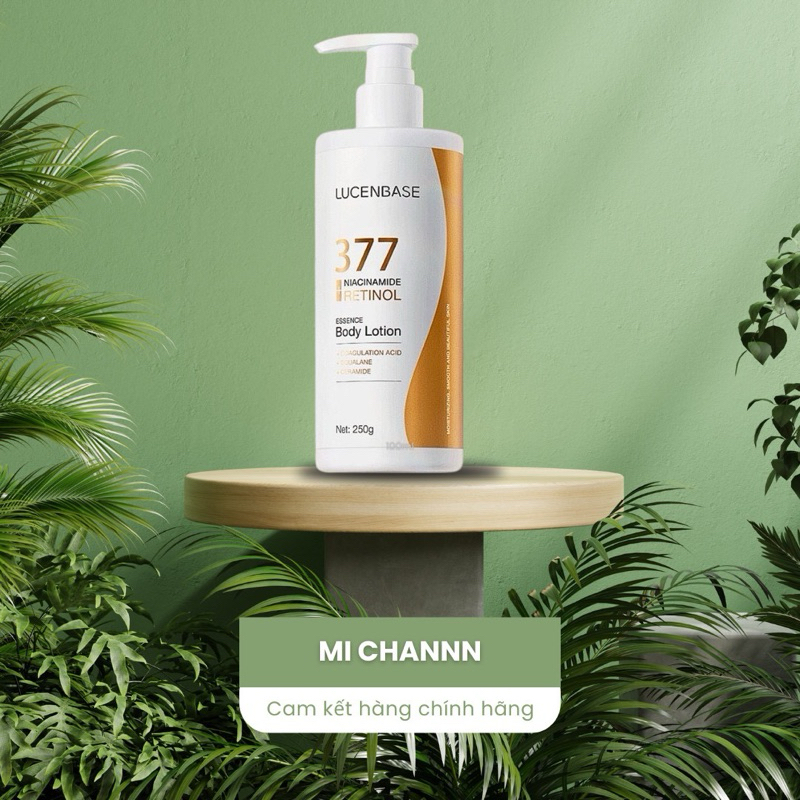Sữa dưỡng thể 377 Niacinamide Retinol LUCENBASE hỗ trợ khóa ẩm làm sáng ...