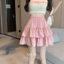 Chân váy bèo xếp ly 2 tầng bồng bềnh chân váy ngắn xòe lưng cao phong cách tiểu thư váy chất lụa cao cấp QC [MY13]