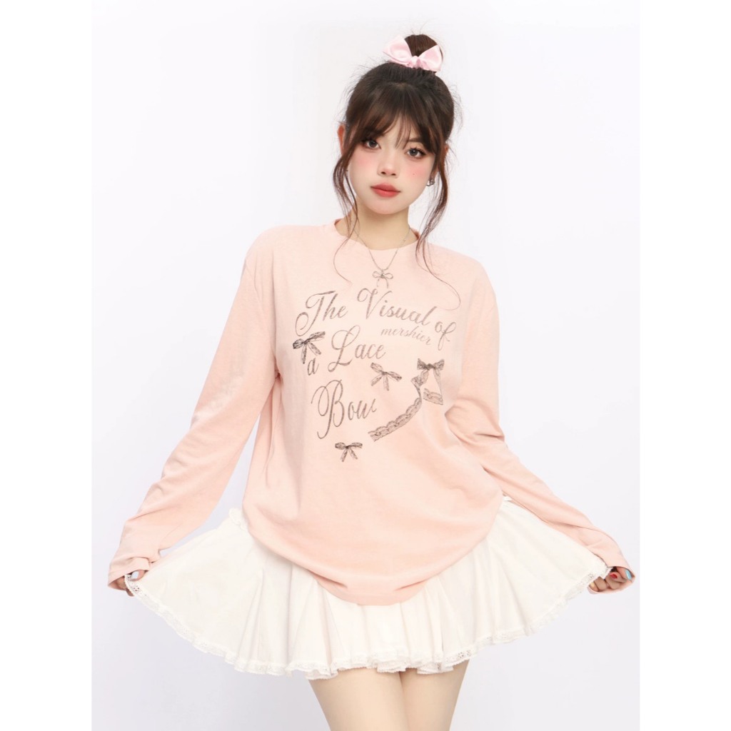 Áo thun tay dài cổ tròn nữ In hình JULYfashion2023, Áo thun Nữ Dài tay Chất Cotton xượt, dáng rộng thời trang