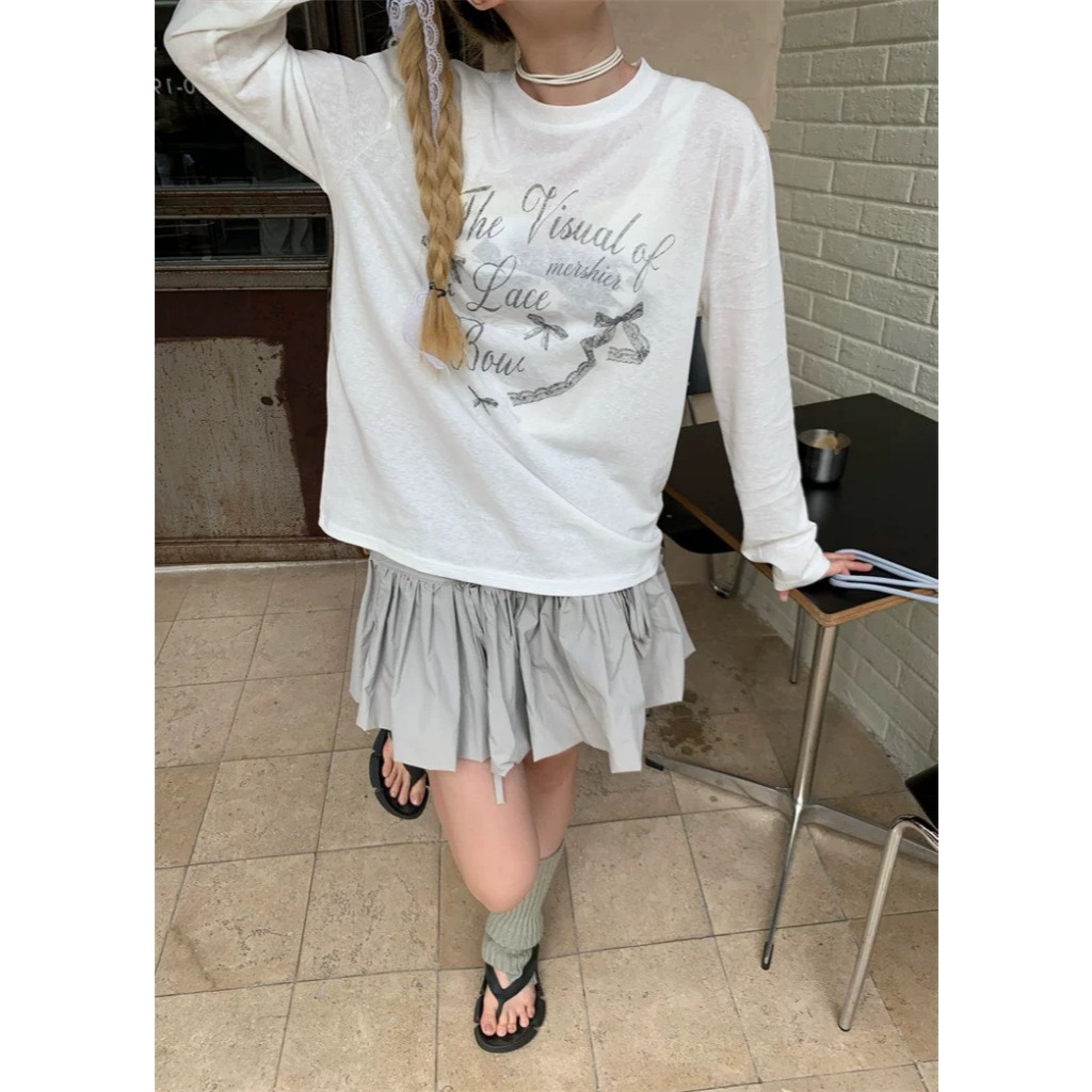 Áo thun tay dài cổ tròn nữ In hình JULYfashion2023, Áo thun Nữ Dài tay Chất Cotton xượt, dáng rộng thời trang