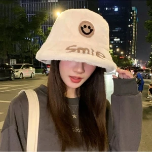 Mũ lông mặt cười smile, Nón chất lông mềm mại, độ dày vừa phải phong cách Hàn Quốc (Tuyển )