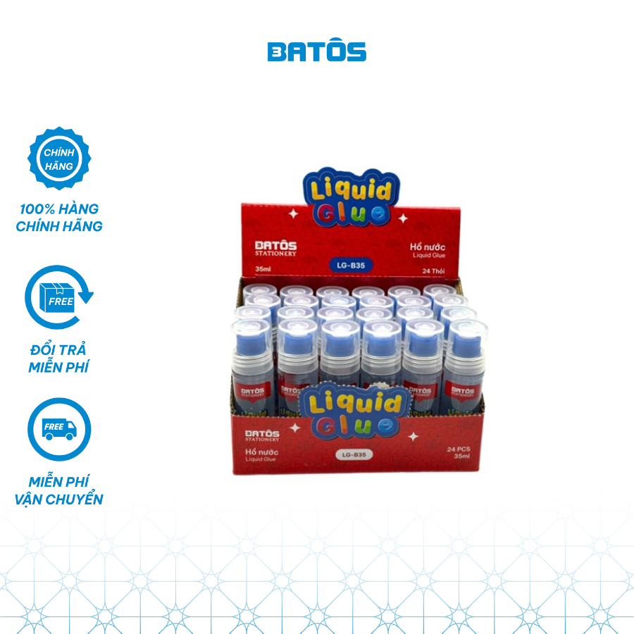 [Hộp 24 chai] Hồ nước 35ml Batôs 3 Stationery - LG-B35