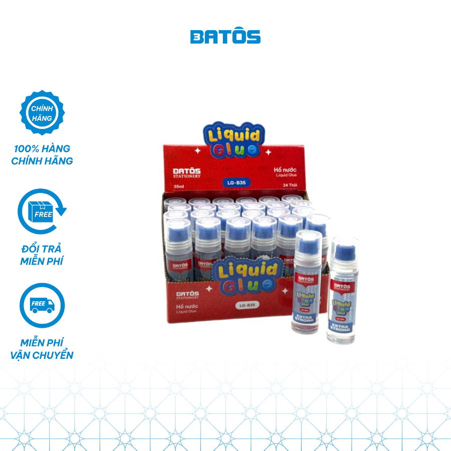 [Hộp 24 chai] Hồ nước 35ml Batôs 3 Stationery - LG-B35