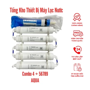 Combo Bộ Lõi 4 + 56789 AQUA Chính Hãng - bao gồm 1 Lõi RO - Bộ Tạo Khoáng 5-6-7-8-9 Thay Mọi Máy Lọc RO Gia Đình