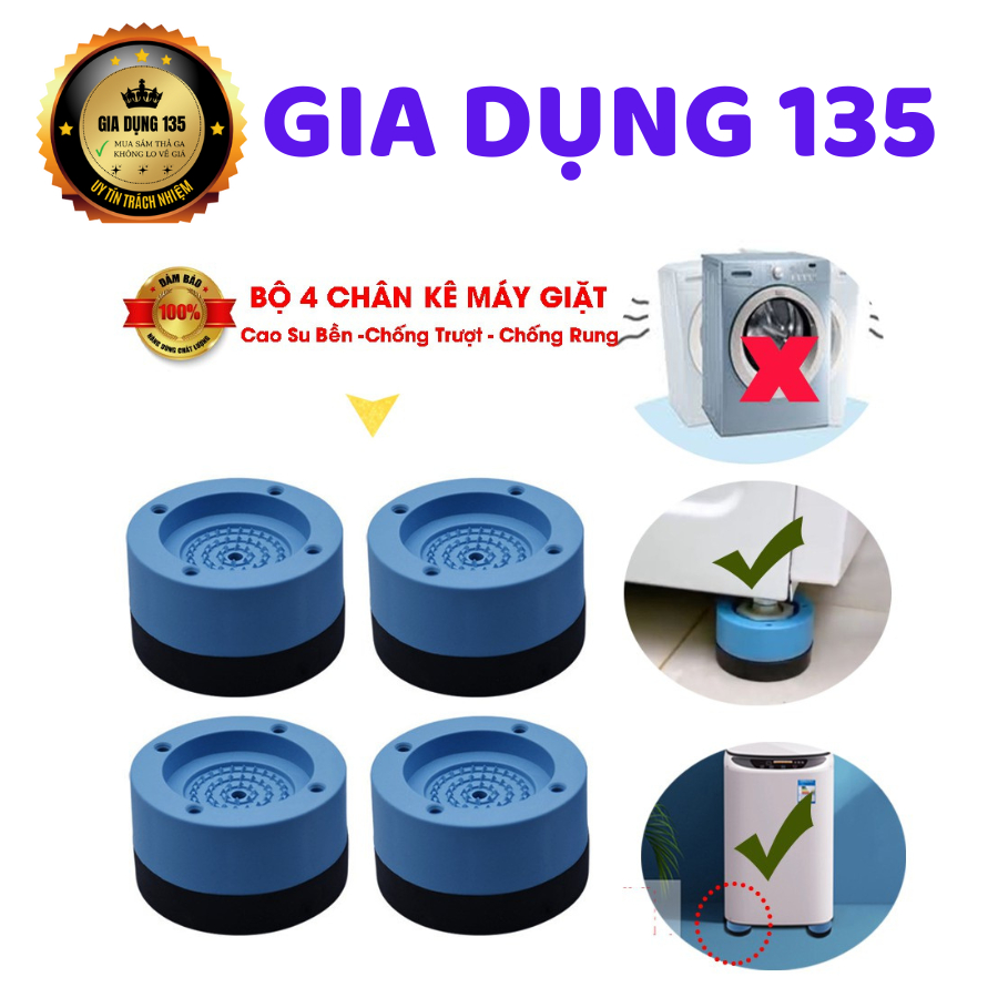 Bộ 4 chân chống rung máy giặt Chân đỡ chống rung chống ồn máy giặt gọn ...