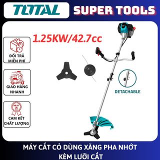 TOTAL Máy cắt cỏ dùng xăng pha nhớt kèm lưỡi cắt 2HP TP5434421<HÀNG CHÍNH HÃNG>