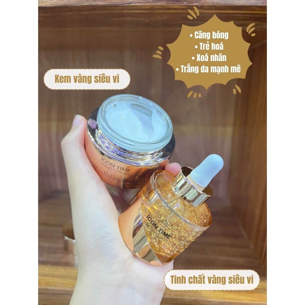 Tinh chất Meso vàng siêu vi điểm icon time gold elixir serum 30ml  -chống lão hoá - căng bóng và trắng da mạnh mẽ