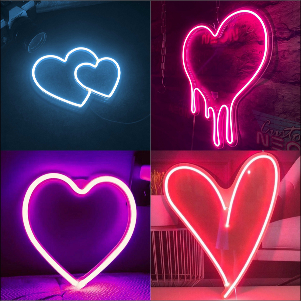 Đèn led neon trái tim trang trí phòng ngủ Pavita, decor bàn gaming ...