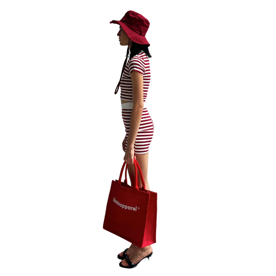 Ảnh làminapparel - RED STRIPED BASIC SHORTS 1