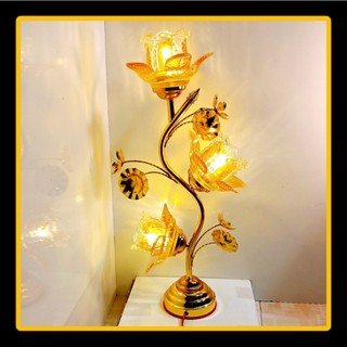 Đèn Sen Thủy Tinh 12 3 bông Cao Cấp - Thờ Cúng Phật Trang Trí Bàn Thờ Tổ Tiên Ông Địa Thần Tài