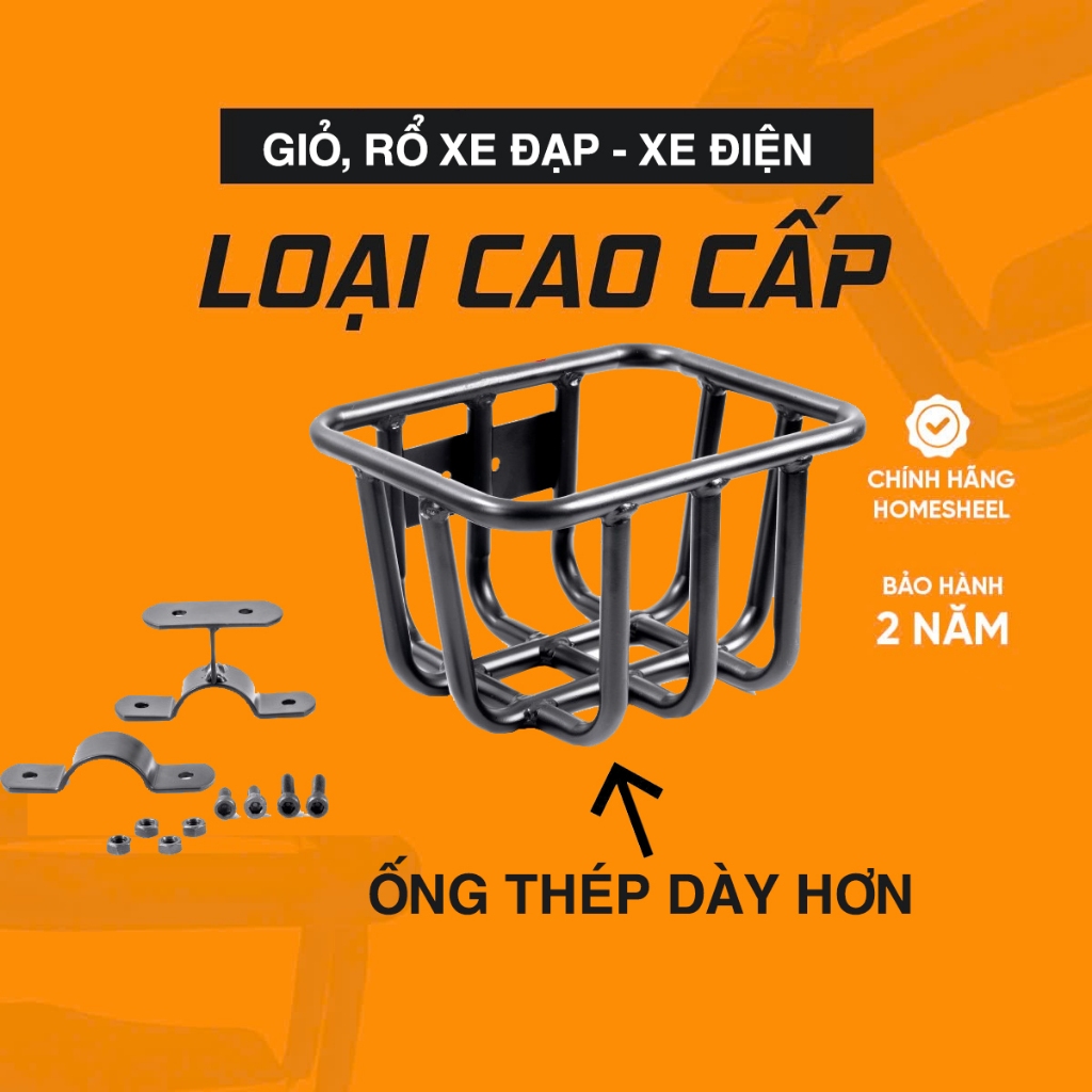 Giỏ xe đạp điện, rổ xe đạp homesheel. phù hợp với mọi loại xe, sơn tĩnh điện cao cấp
