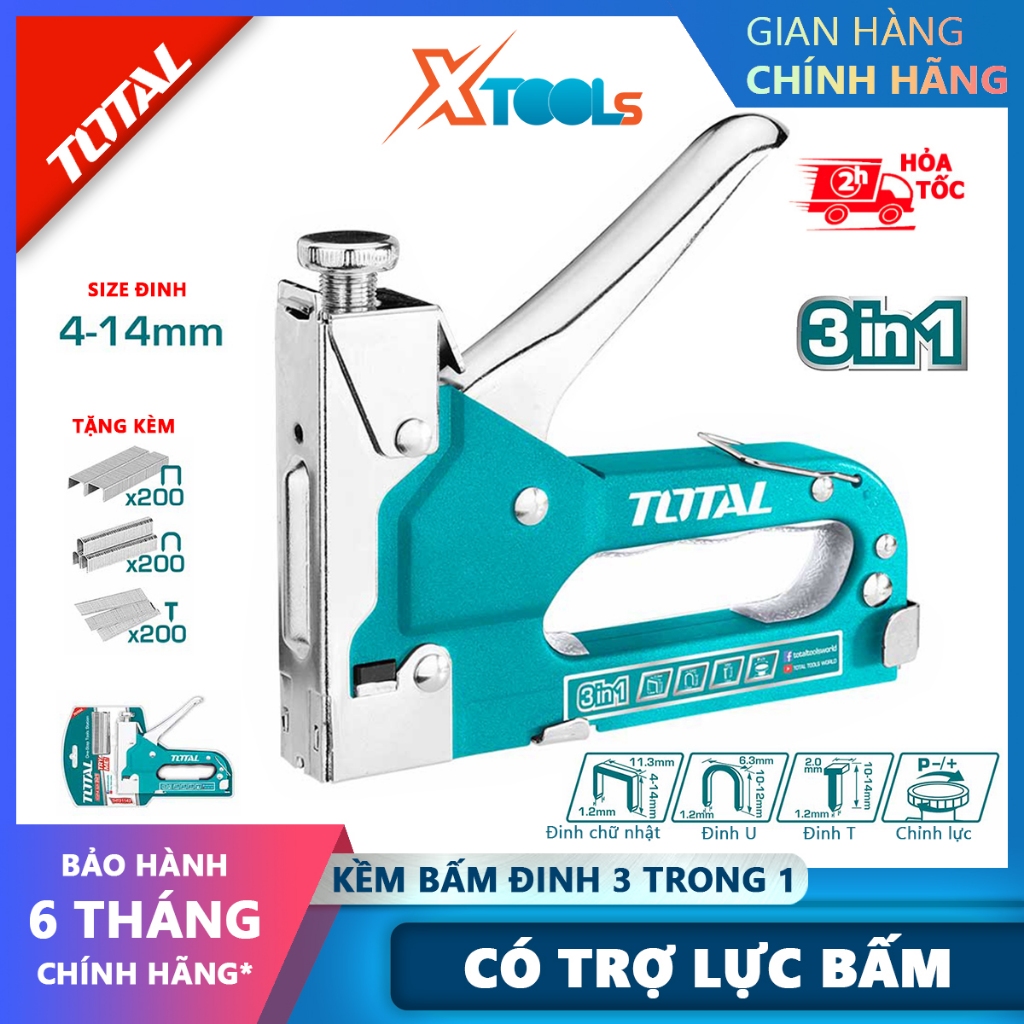 Kìm bấm đinh ghim đa năng 3 trong 1 TOTAL THT31143 súng bắn ghim có ...