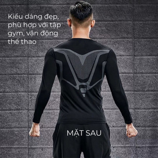 Áo Giữ Nhiệt Nam Áo Thun Thể Thao Dài Tay Chuyên Tập Gym Chạy Bộ Đá Bóng