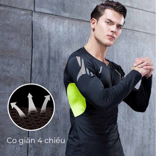 Áo Giữ Nhiệt Nam Áo Thun Thể Thao Dài Tay Chuyên Tập Gym Chạy Bộ Đá Bóng