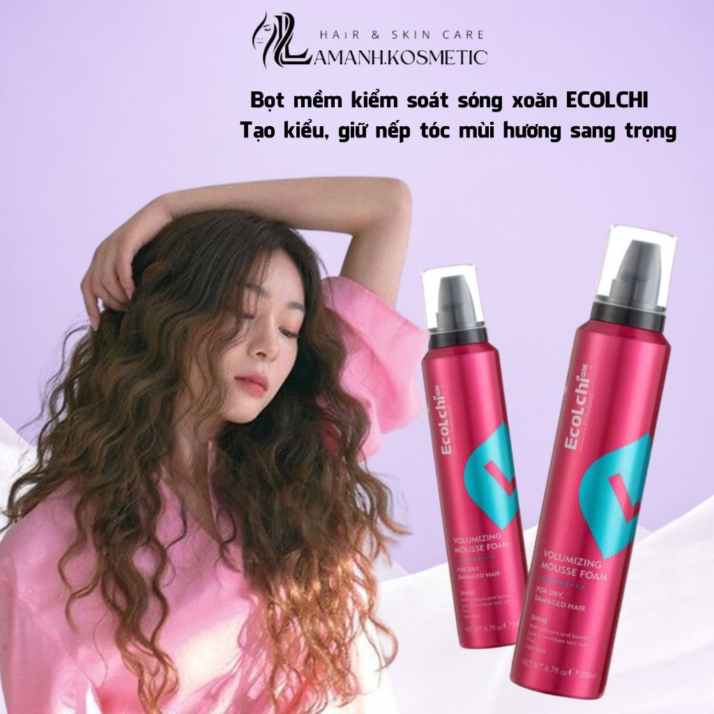 Bọt Tạo Kiểu Tóc Xoăn EcoLchi Shea Butter 200ml | Giữ Form Sóng Xoăn, Giảm Xù Rối, Tạo Phồng Tự Nhiên.