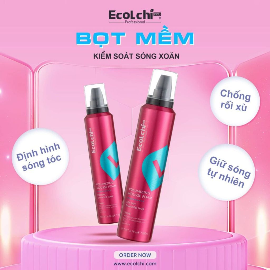 Bọt Tạo Kiểu Tóc Xoăn EcoLchi Shea Butter 200ml | Giữ Form Sóng Xoăn, Giảm Xù Rối, Tạo Phồng Tự Nhiên.