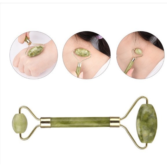 Thanh Đá Lăn Massage Mặt, Mắt, Cổ 2 Đầu Mặt Đá Tự Nhiên