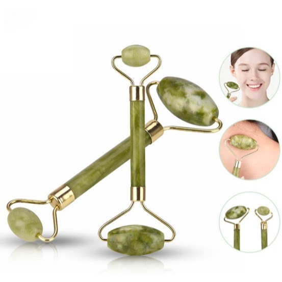 Thanh Đá Lăn Massage Mặt, Mắt, Cổ 2 Đầu Mặt Đá Tự Nhiên
