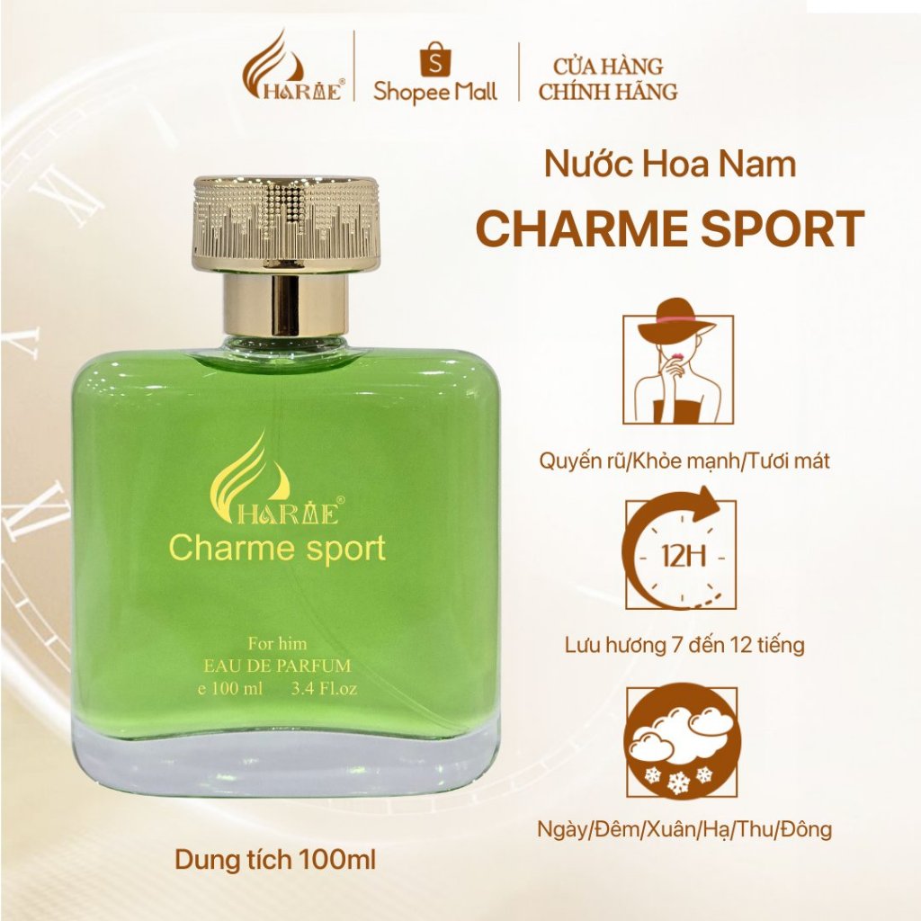 Ảnh Nước Hoa Nam Charme Sport 100ml Chính Hãng, Nam Tính, Năng Động 3