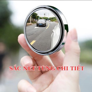 Bộ Gương cầu lồi ô tô 3R chính hãng 5cm xoay 360 độ cao cấp, gương chiếu hậu xe hơi , kính lồi gắn gương oto xóa điểm mù
