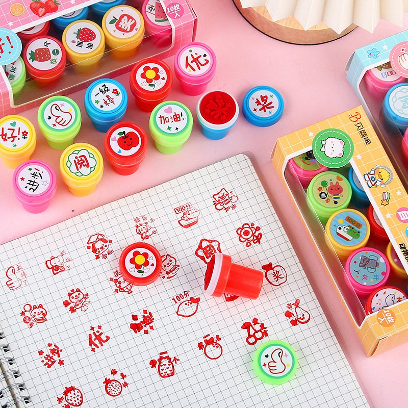 Bộ 10 Con Dấu Chấm Điểm Nhiều Hình Dễ Thương - Con Dấu Sticker Nhiều ...