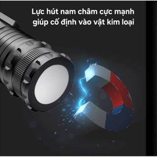 Đèn pin s350 siêu sáng, đèn pin nhỏ gọn cầm tay, cài mũ, hút nam châm cực tiện dụng
