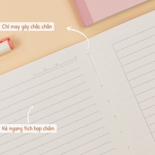 KLONG - Vở kẻ ngang chấm may dán gáy Capybara B5 80/120/200 trang 100/76; MS: 828; MS: 829; MS: 830 ♥ Tập gáy may HSSV