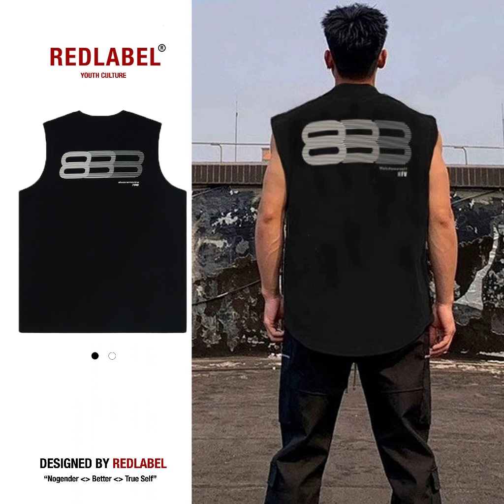 Áo Ba Lỗ Thể Thao Tank Top 888 REDLABEL, Áo Ba Lỗ Sát Nách Họa Tiết 888 Unisex Cotton Cá Tính TT4